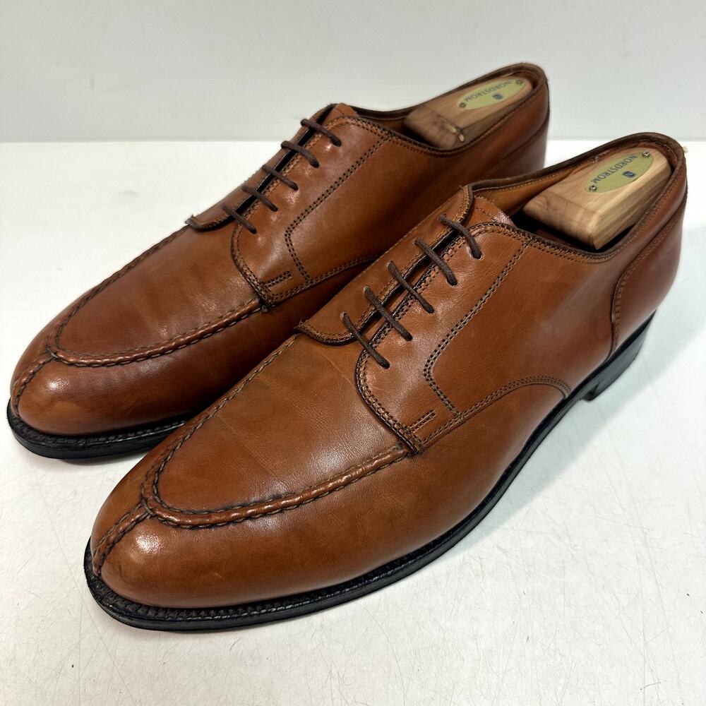 VERY GOOD Alden 962 Norwegian Front Blucher Burnished Tan Calf NST 10.5 Wide C/E